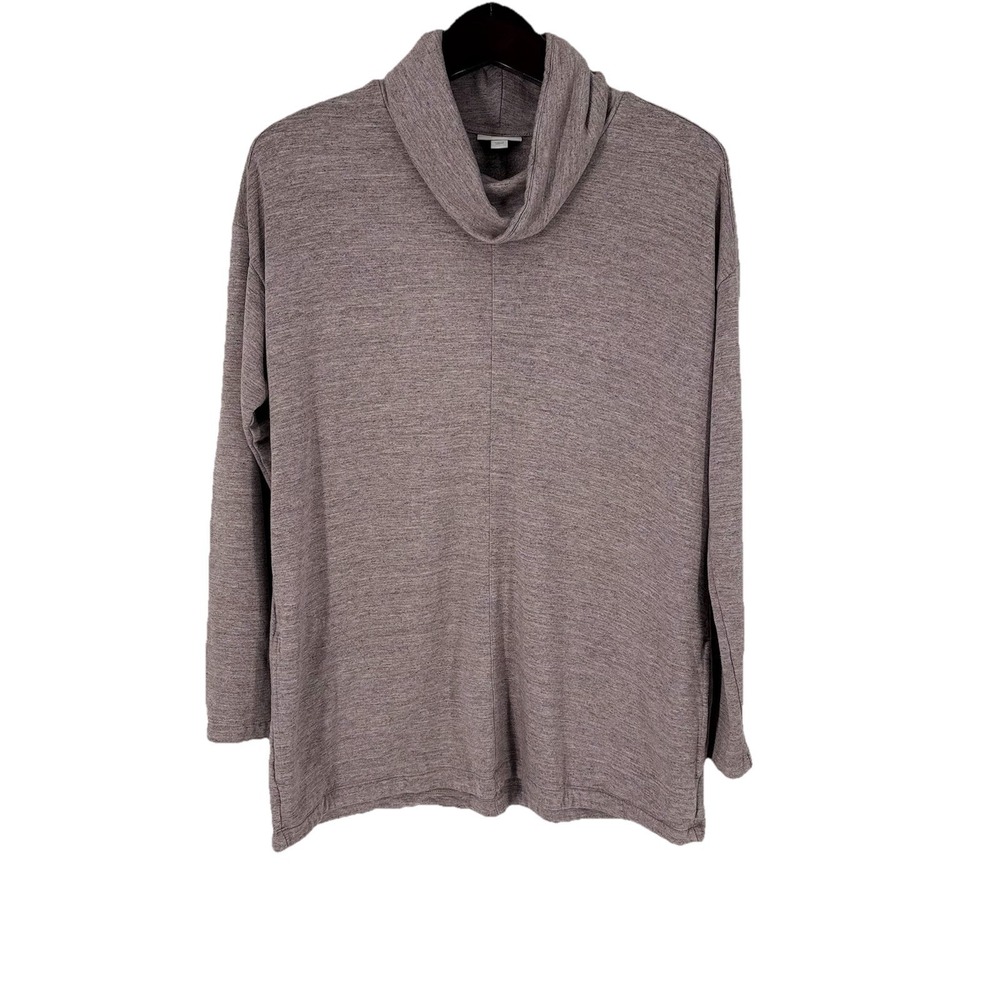J Jill Pure Jill Womens Cowl Neck Jersey Knit Tunic Top Size L Stretch Pockets‎
